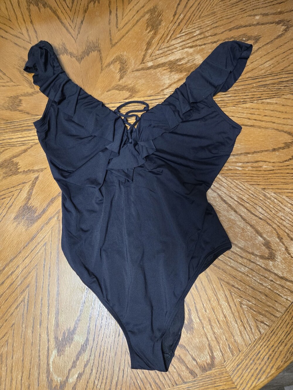 Black Ruffle One-Piece Swimsuit